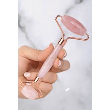 Pembe Kuvars Doğal Taş Face Roller & Kalp Gua Sha İkili Yüz Masaj Seti