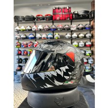 Sway Sw 816 Siyah Monster Desenli Full Face Motosiklet Kaskı