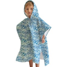 C&city Dijital Baskılı Çocuk Panço C1701 Mavi