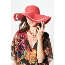 C&city Hasır Plaj Şapkası Y23730-04 Fuşya