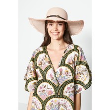 C&city Hasır Plaj Şapkası Y23730-09 Pudra