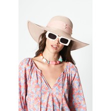 C&city Hasır Plaj Şapkası Y23730-21 Pudra