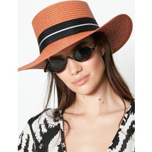 C&city Panama Model Hasır Plaj Şapkası Y23730-39 Tütün
