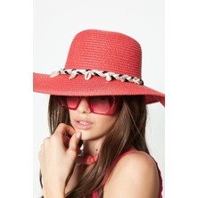 Hasır Plaj Şapkası Y87300-14 Somon