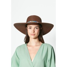 C&city Hasır Plaj Şapkası Y23730-05 Kahve