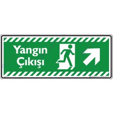 İsg Tabelam 30X12cm/kompozit/Yangın Çıkışı Sağ Yukarıya Ok