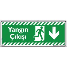 İsg Tabelam 30x12cm/fosforlu kompozit/Yangın Çıkışı Aşağıya Ok