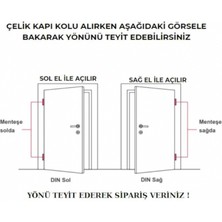 Koldoor Hanedan Çizgili Rozetli Antik Sarı Yale Kapı Kolu Sol Aşağı Basar Tek Yön