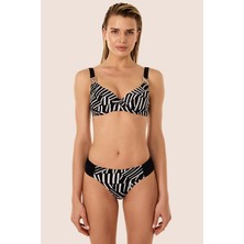 Ayyıldız 3552 Siyah Beyaz Toparlayıcı Bikini Takımı