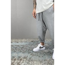 La Gizzia Unisex Gri Bol Kalıp Paçası Lastikli Oversize Eşofman Altı  Jogger Büyük Beden Eşofman Altı