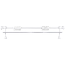 Perdejim Demonte Top Başlıklı Beyaz Ahşap Rustik Perde Askısı - Tek Raylı