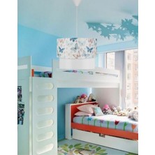 Art&Gift Çocuk Pasta Şeklinde Sarkıt Kelebekler Desenli Yatak Odası Çocuk Odası Genç Odası Hol Avize