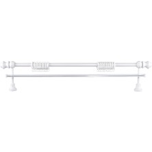 Perdejim Demonte Lale Başlıklı Beyaz Ahşap Rustik Perde Askısı - Tek Raylı