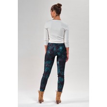 Vavien 1006-KADIN Desenli Skinny Fit Likralı Pantolon
