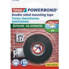 Tesa Köpük Montaj Bandı - Powerbond Dış Mekan   1.5m 19mm