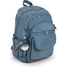 İmaks 571 Krinkıl / Klinkır Su Geçirmez Hafif Çok Gözlü Spor, Seyahat, Okul, Laptop Sırt Çantası Mavi 2A