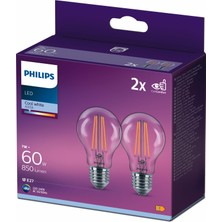 PHILIPS FILAMENT 60W 2Lİ AMPUL GÜN IŞIĞI