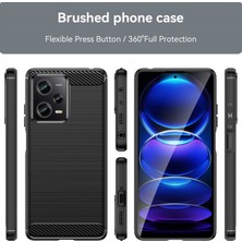 Microcase Xiaomi Poco X5 5g Brushed Carbon Fiber Silikon Kılıf - Siyah AL3332