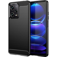 Microcase Xiaomi Poco X5 5g Brushed Carbon Fiber Silikon Kılıf - Siyah AL3332