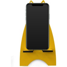 Flipped Sarı Tavşan Telefon & Tablet Tutacağı Ahşap Masaüstü Standı