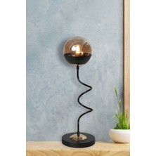 Luzarana Stella Gold-Eskitme Metal Gövde Bal Camlı  Tasarım Lüx  Masa Lambası