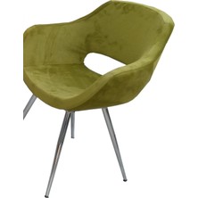 Sandalye ST Monaco Metal nikelaj ayak Dökme Sünger Baby face Kumaş Yeşil El Yapım