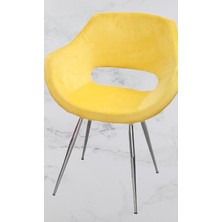 Sandalye ST Monaco Model Metal nikelaj ayk Dökme Sünger Babyfac Kumaş SARI Elyapı