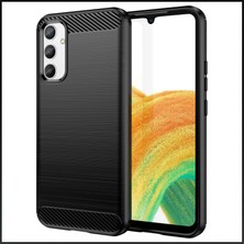 Microcase Samsung Galaxy A34 Brushed Carbon Fiber Silikon Kılıf - Siyah AL3332