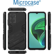 Microcase Xiaomi Redmi Note 11E / Redmi 10 5g Matrix Serisi Armor Standlı Perfect Koruma Kılıf - Siyah AL3416