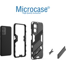 Microcase Xiaomi Redmi Note 11E / Redmi 10 5g Matrix Serisi Armor Standlı Perfect Koruma Kılıf - Siyah AL3416