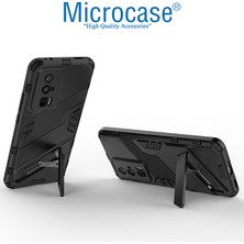 Microcase Xiaomi Redmi K60 / Redmi K60 Pro Matrix Serisi Armor Standlı Perfect Koruma Kılıf - Siyah AL3416