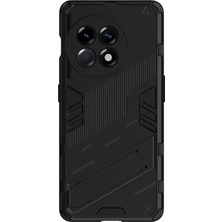 Microcase Oneplus 11 Global Matrix Serisi Armor Standlı Perfect Koruma Kılıf - Siyah AL3416