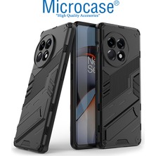 Microcase Oneplus 11 Global Matrix Serisi Armor Standlı Perfect Koruma Kılıf - Siyah AL3416