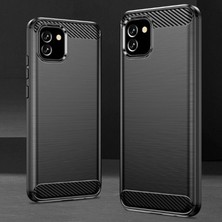 Microcase Samsung Galaxy A04E Brushed Carbon Fiber Silikon Kılıf - Siyah AL3332