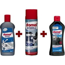 Domol Fırın Izgara, Cam Seramik ve Çelik Yüzey Temizleyici 3 Ürün