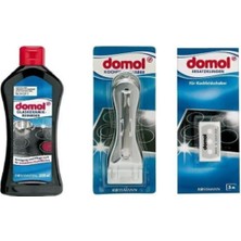 Domol Cam Seramik Temizleyici ve Temizleme Malası ve 5 Yedek Başlık