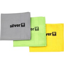 Silver Home Mikrofiber 3lü Dekoratif Cam Bezi 42X68CM - Syg Dekoratif 3lü Cam Bez