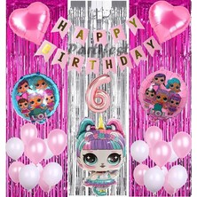 Parti Station Unicorn Lol Surprise 6 Yaş Balon Seti Lol Bebek Balon Seti Lol Doğum Günü Parti Seti