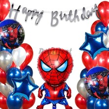 Parti Station Spiderman Örümcek Adam Balon Set Balon Folyo Set Spiderman  Konsept Doğum Günü Set Yaş Balon