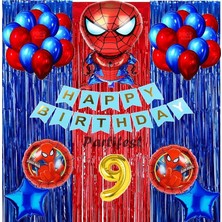 Parti Station Spiderman Örümcek Adam Balon Set Balon Folyo Set Spiderman  Konsept Doğum Günü Set 9 Yaş Balon