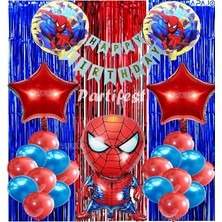 Parti Station Spiderman Örümcek Adam Balon Set Balon Folyo Set Spiderman  Konsept Doğum Günü Set Yaş Balon