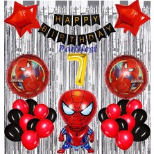 Parti Station Spiderman Örümcek Adam Balon Set Balon Folyo Set Spiderman  Konsept Doğum Günü Set 7 Yaş Balon