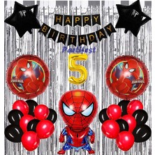 Parti Station Spiderman Örümcek Adam Balon Set Balon Folyo Set Spiderman  Konsept Doğum Günü Set 5 Yaş Balon