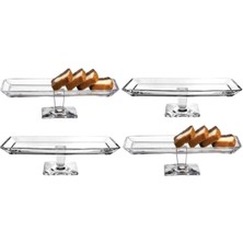 EKS Ticaret Paşabahçe 4'Lü Nude Ayaklı Baton Servis Tabağı/Sunum Tabağı