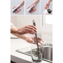 Vi Caro 3 Adet Biberon Kavanoz Yağlık Temizleme Fırçası Silikon Süt Şişe Yıkama Fırça Döner Fonksi