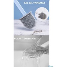 Akdag Home Beyaz Silikon Tuvalet Fırçası Bükülebilir Silikon Wc Klozet Fırçası