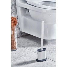 Arıspa Anti Yel Silikon Uçlu Esnek Tuvalet Fırçası Seti - Beyaz Gri