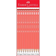 EKS Ticaret Faber Castell 2B Üçgen Kurşun Kalem Pastel Pembe 12 Adet Ergonomik Tasarım ile Kolay Kullanım
