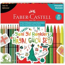 Faber Castell Fc Yeni Yıl Renkleri Hayal Gücü Seti 20'li (10 Keçeli Kalem + 10 Boya