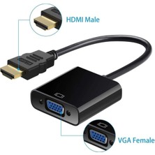 Wozlo Tablet Projeksiyon Notebook Uyumlu HDMI To VGA Kablo Siyah